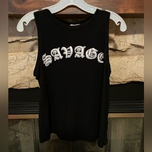 FOUR GIRLZ BLACK “SAVAGE” TANK TOP